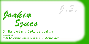 joakim szucs business card